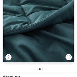 Casaluna Deep Teal Heavy Weight Linen Blend Duvet Cover Only -No Shams